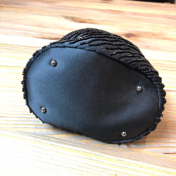 Ann Taylor Silk Beaded Black Evening Bag - Picture 2 of 8